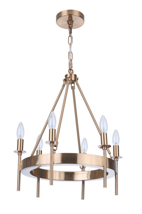 Craftmade 54326-SB Larrson 6 Light Chandelier Satin Brass