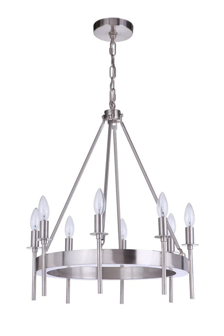Craftmade 54328-BNK Larrson 8 Light Chandelier Brushed Polished Nickel