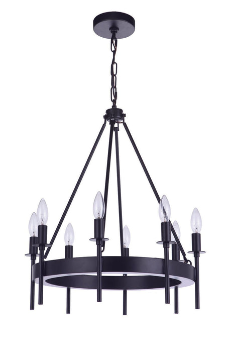 Craftmade 54328-FB Larrson 8 Light Chandelier Flat Black