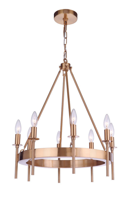 Craftmade 54328-SB Larrson 8 Light Chandelier Satin Brass