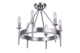 Craftmade 54356-BNK Larrson 6 Light Semi Flush Brushed Polished Nickel