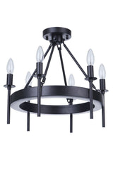 Craftmade 54356-FB Larrson 6 Light Semi Flush Flat Black