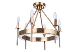 Craftmade 54356-SB Larrson 6 Light Semi Flush Satin Brass