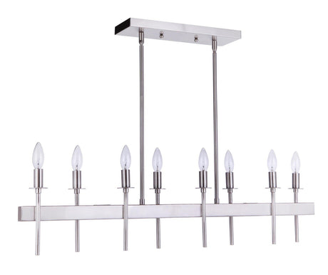 Craftmade 54378-BNK Larrson 8 Light Island Brushed Polished Nickel