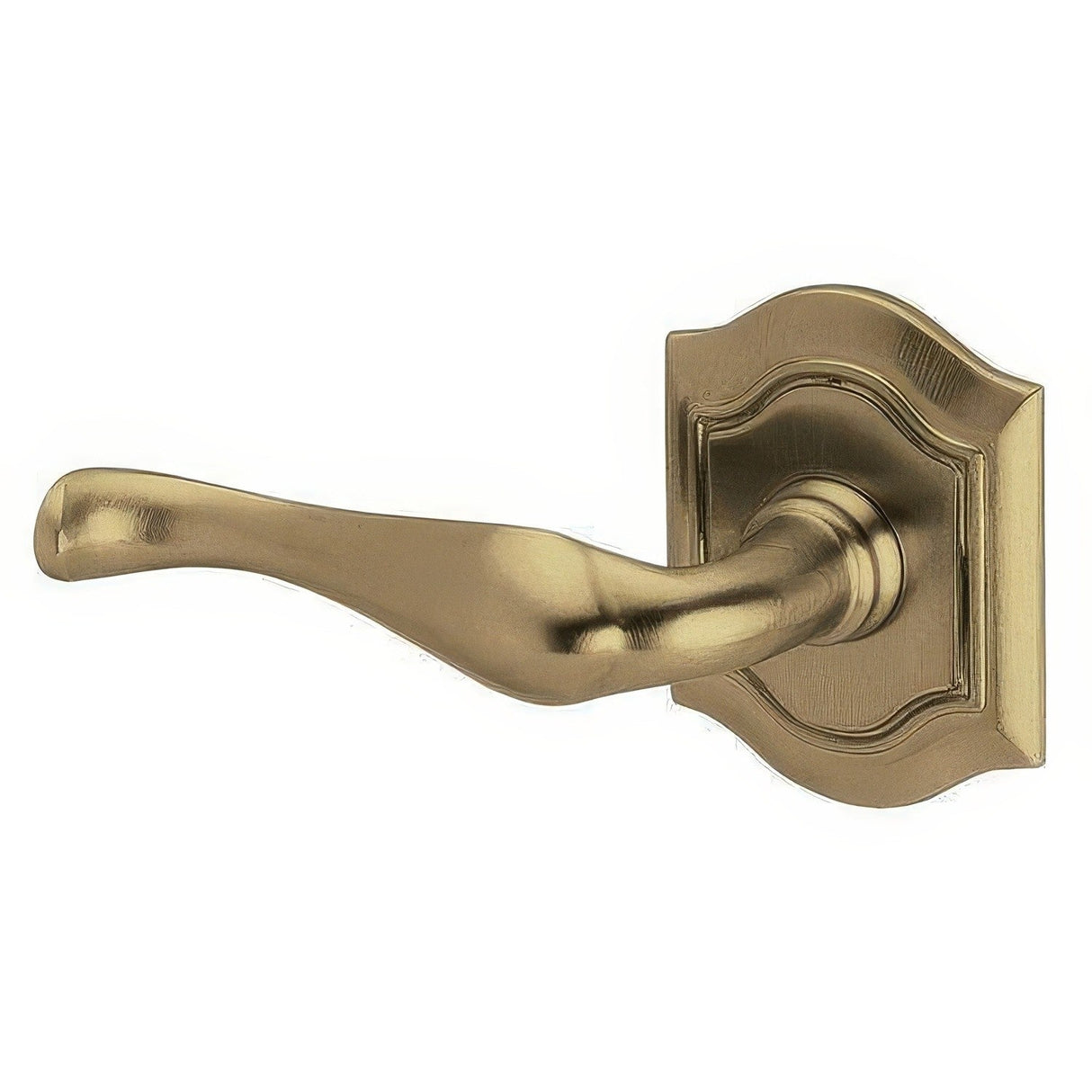 Baldwin 5447V050LMR satin brass and black dummy door lever