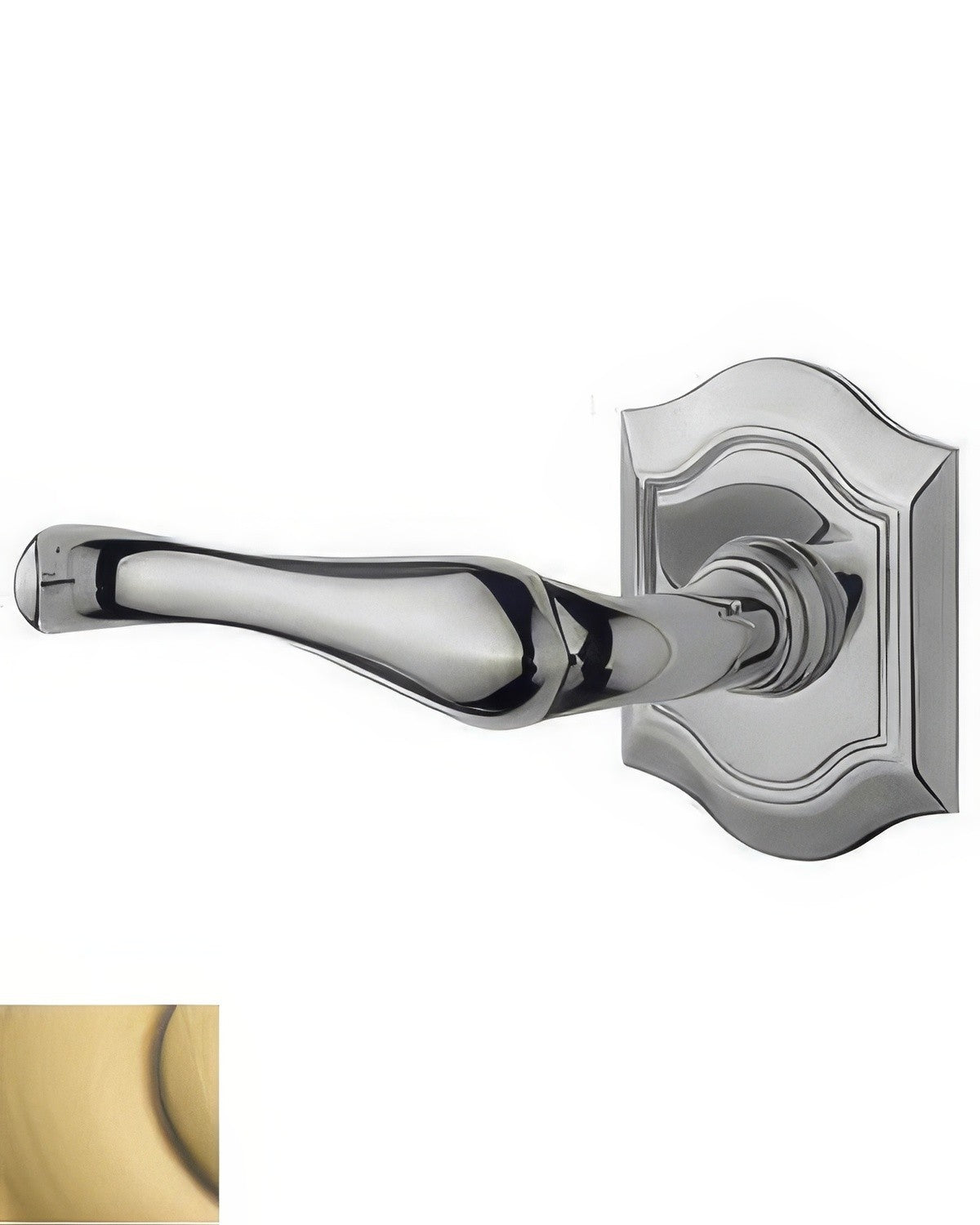 Baldwin 5447V060LMR satin brass and brown dummy door lever