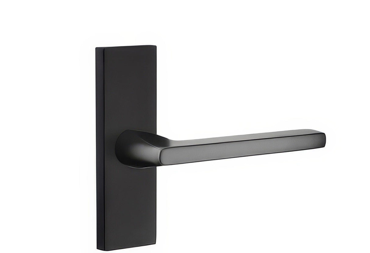 Emtek 5507HLOUS19LH flat black passage door lever