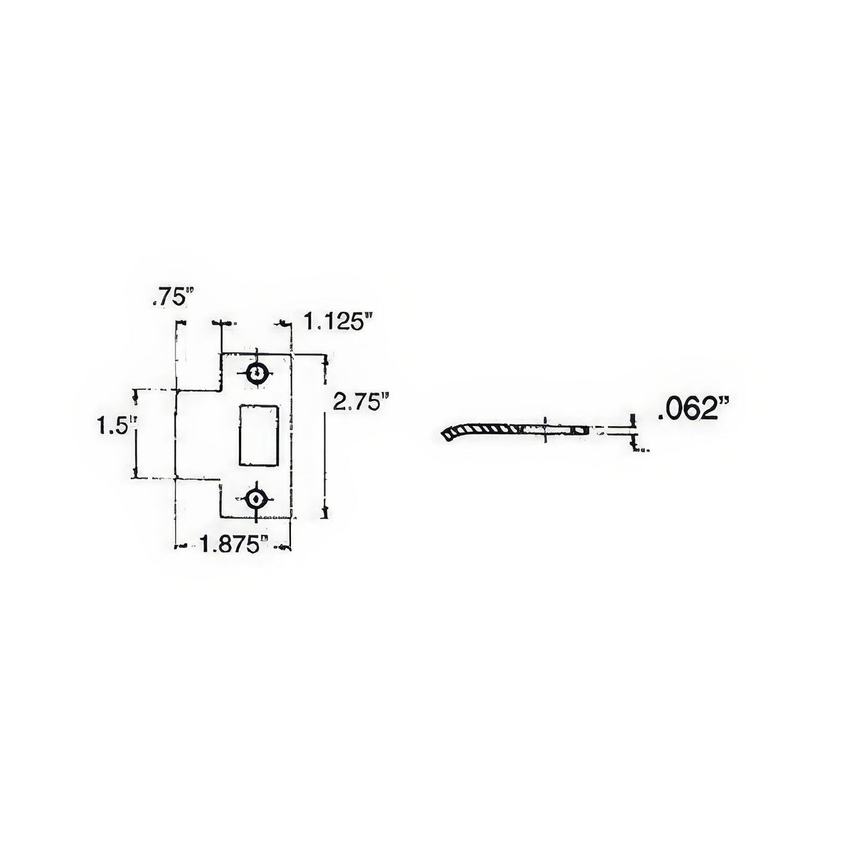 Baldwin 5510031TSTR polished brass no lacquer strike plate
