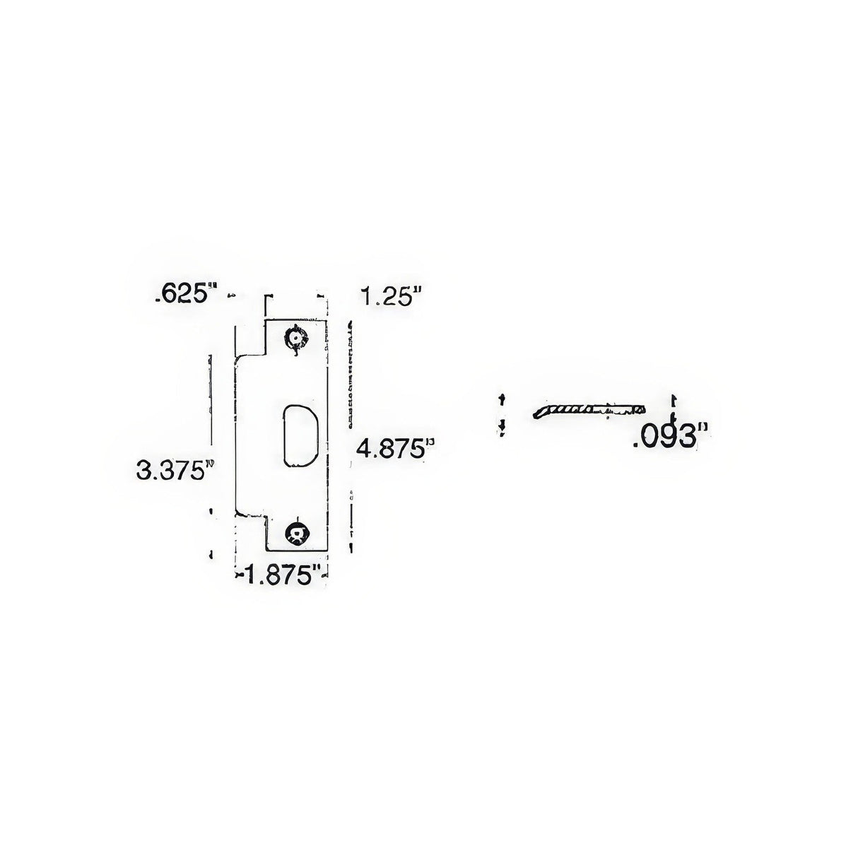 Baldwin 5510033ASTR vintage brass strike plate