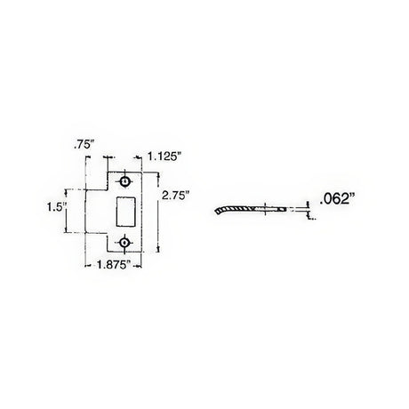 Baldwin 5510033TSTR vintage brass strike plate