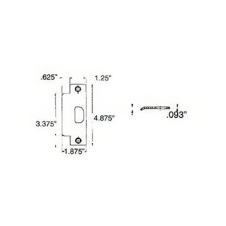 Baldwin 5510050ASTR satin brass and black strike plate