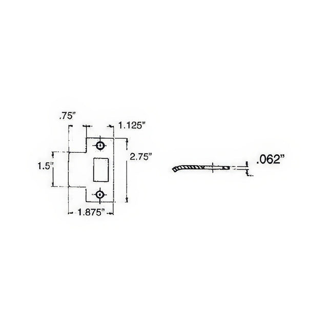 Baldwin 5510151TSTR antique nickel strike plate