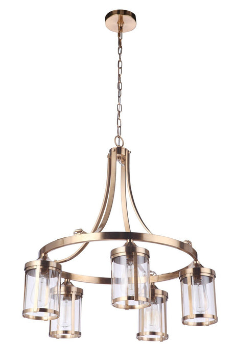 Craftmade 55325-SB satin brass chandelier
