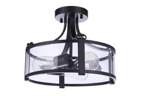Craftmade 55353-FB flat black semi flush