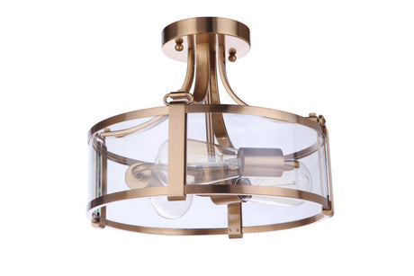 Craftmade 55353-SB satin brass semi flush