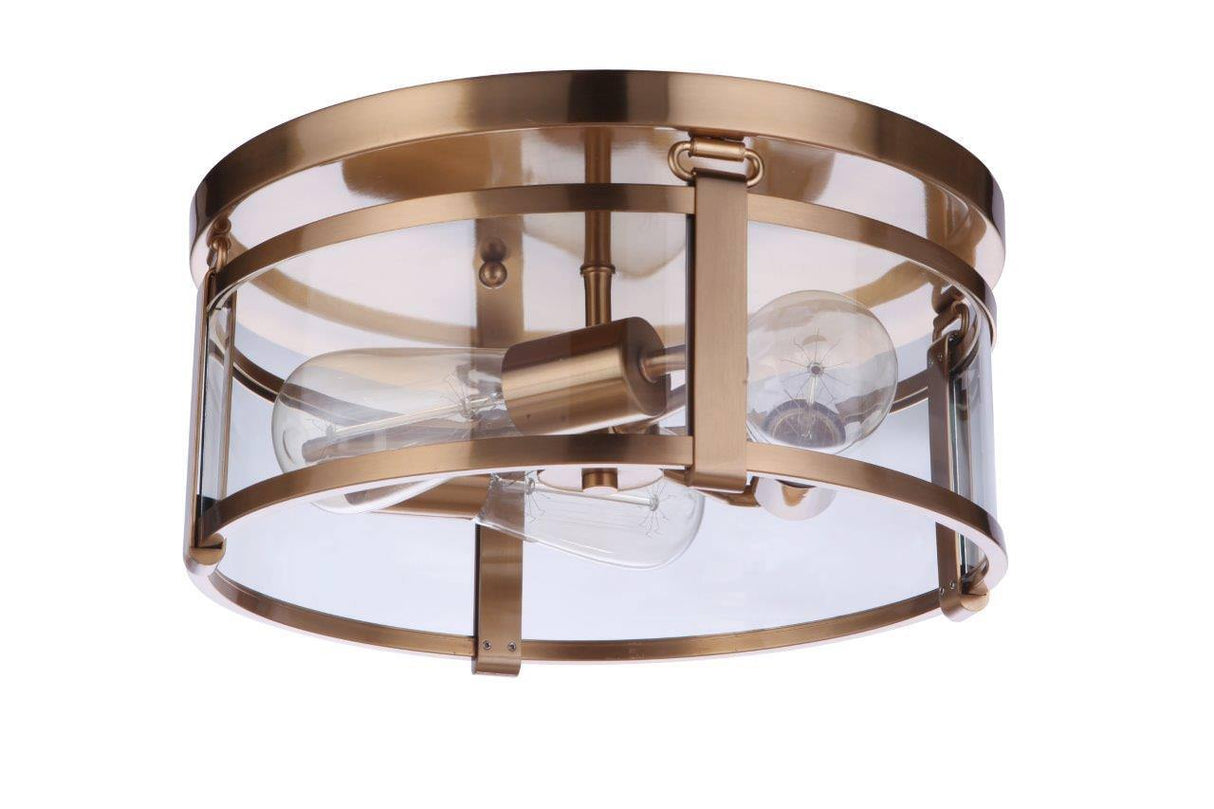 Craftmade 55383-SB Elliot 3 Light Flushmount Satin Brass