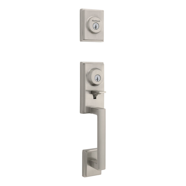 Kwikset CP553PRHXHFLSQT Clear Pack Peralta Single Cylinder 2 Point Handleset in Satin Nickel