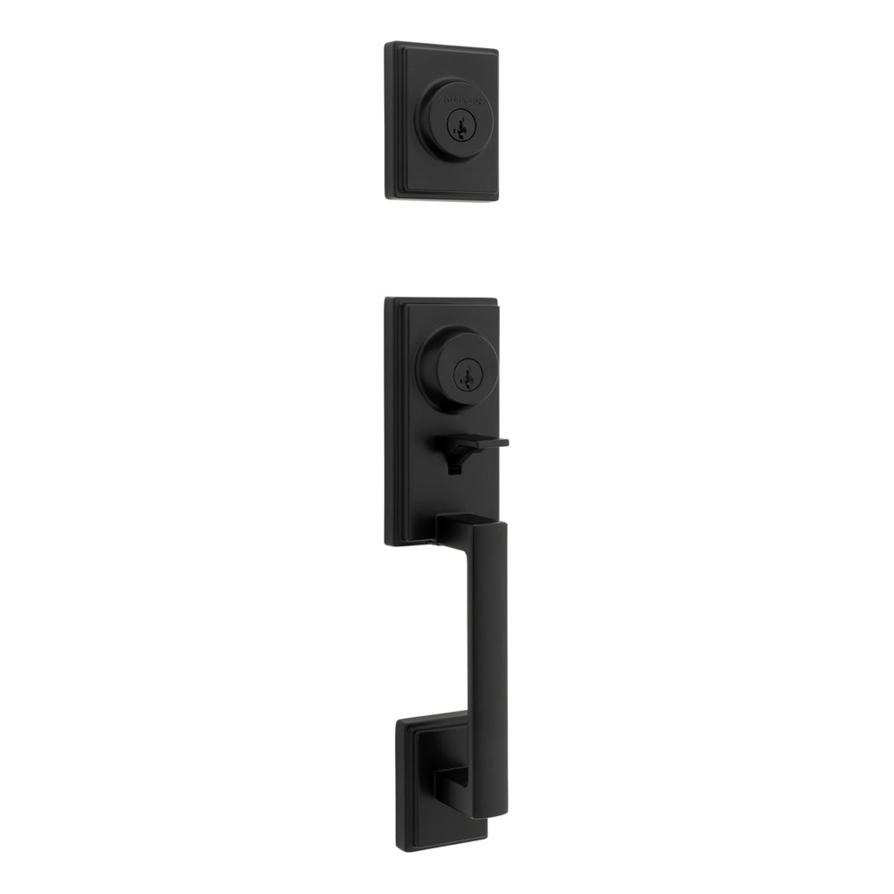 Kwikset CP553PRHXHFLSQT Clear Pack Peralta Single Cylinder 2 Point Handleset in Matte Black