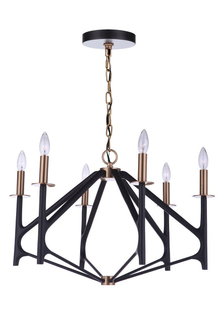 Craftmade 55526-FBSB-SB The Reserve 6 Light Chandelier Flat Black / Painted Nickel