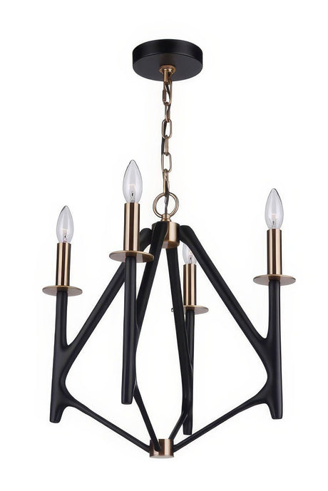 Craftmade 55534-FBSB-SB The Reserve 4 Light Chandelier Flat Black / Painted Nickel