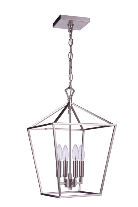 Craftmade 56334-BNK Flynt II 4 Light 12" Foyer Brushed Polished Nickel