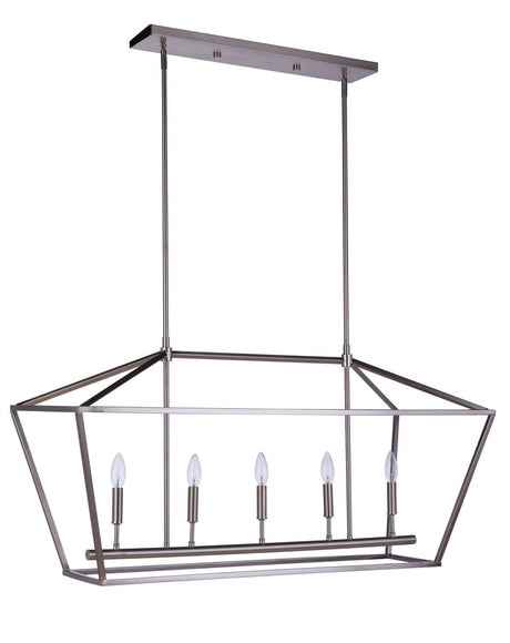 Craftmade 56375-BNK Flynt II 5 Light Island Brushed Polished Nickel