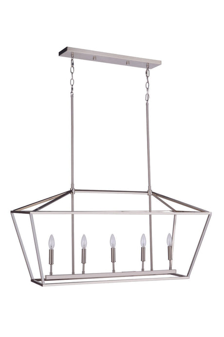 Craftmade 56375-FBBNK Flynt II 5 Light Island Flat Black / Brushed Polished Nickel