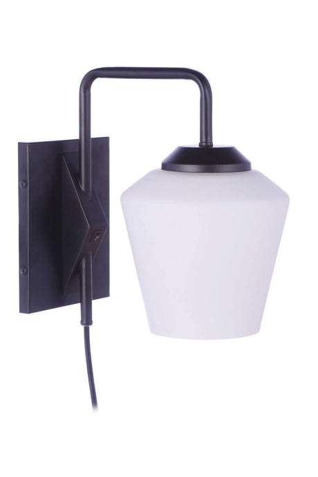 Craftmade 56761P-FB Rive 1 Light Plug-in Wall Sconce in Flat Black