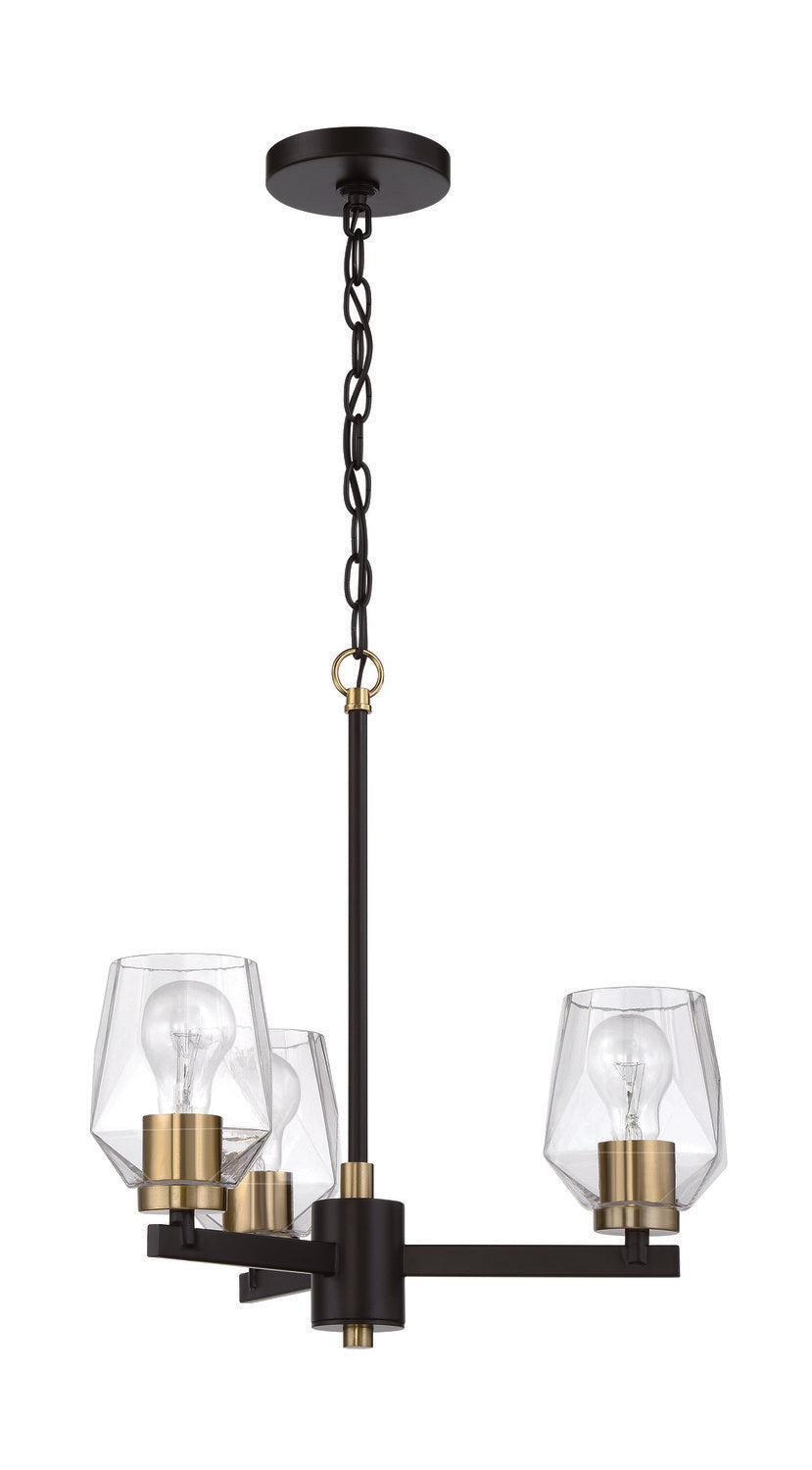 Craftmade 56923-FBSB flat black / satin brass chandelier