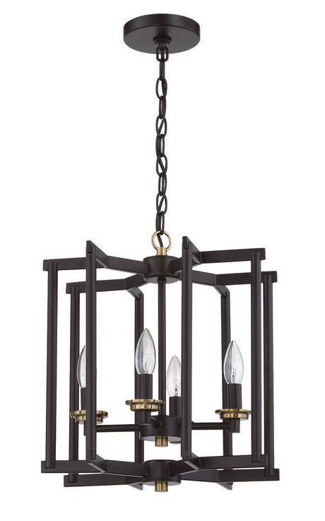 Craftmade 56934-FBSB flat black / satin brass foyer