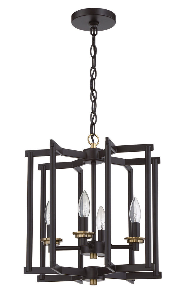 Craftmade 56934-FBSB flat black / satin brass foyer