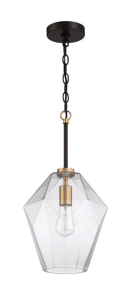 Craftmade 56992-FBSB flat black / satin brass pendant