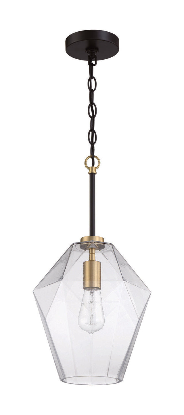 Craftmade 56992-FBSB flat black / satin brass pendant