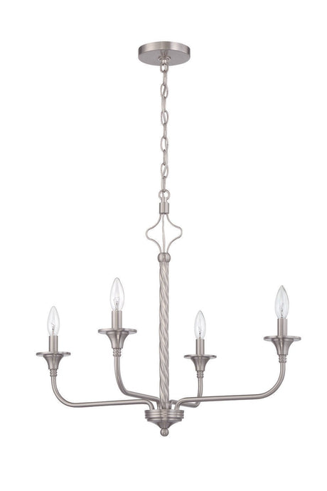 Craftmade 57024-BNK Jolenne 4 Light Chandelier Brushed Polished Nickel