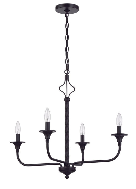 Craftmade 57024-FB Jolenne 4 Light Chandelier Flat Black