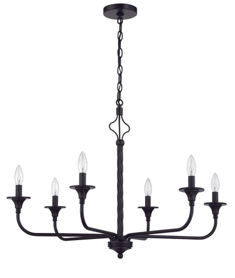 Craftmade 57026-FB Jolenne 6 Light Chandelier Flat Black