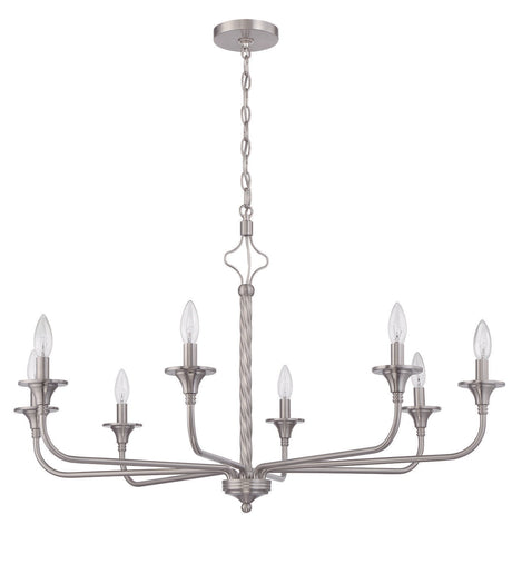 Craftmade 57028-BNK Jolenne 8 Light Chandelier Brushed Polished Nickel