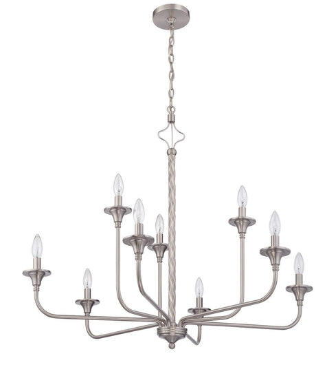 Craftmade 57029-BNK Jolenne 9 Light Two-Tier Chandelier Brushed Polished Nickel