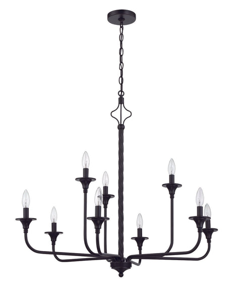 Craftmade 57029-FB Jolenne 9 Light Two-Tier Chandelier Flat Black