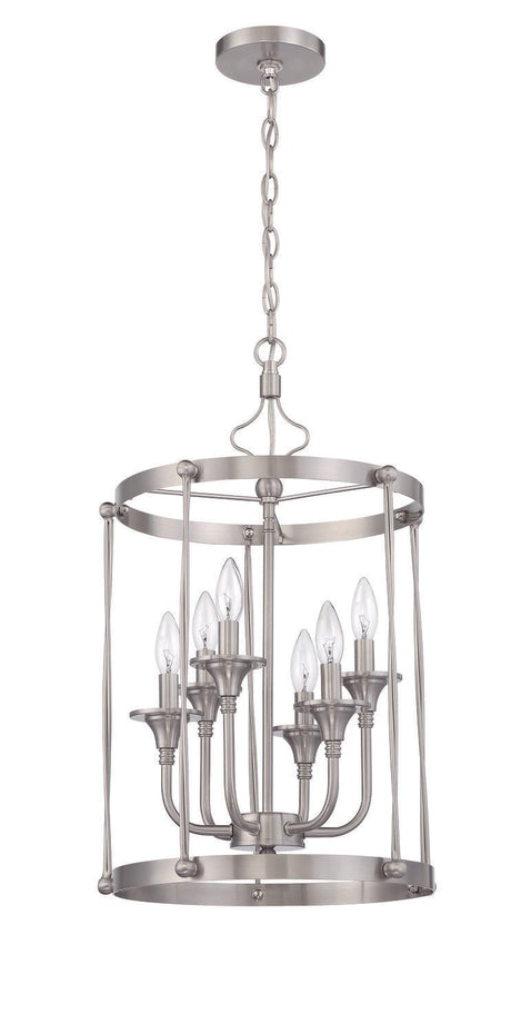 Craftmade 57036-BNK Jolenne 6 Light Cage Foyer Pendant Brushed Polished Nickel