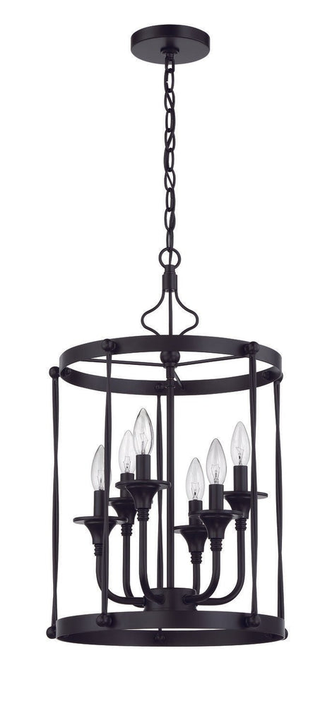 Craftmade 57036-FB Jolenne 6 Light Cage Foyer Pendant Flat Black