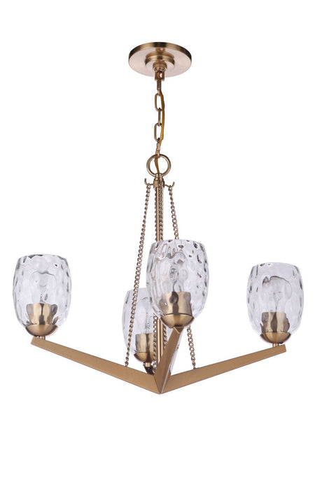 Craftmade 57324-SB Guiding Star 4 Light Chandelier in Satin Brass