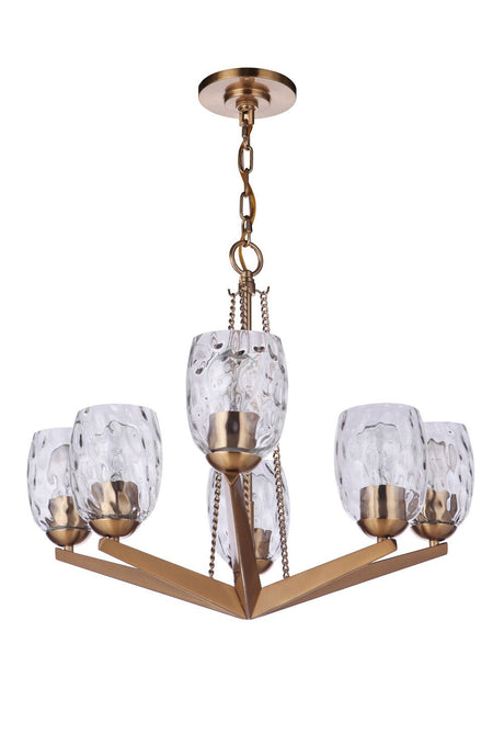 Craftmade 57326-SB Guiding Star 6 Light Chandelier in Satin Brass