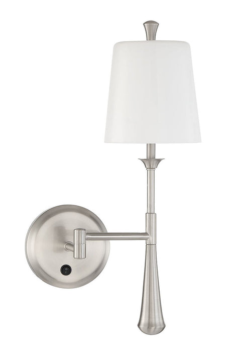 Craftmade 57461SA-BNK Palmer 1 Light Swing Arm Wall Sconce in Brushed Polished Nickel