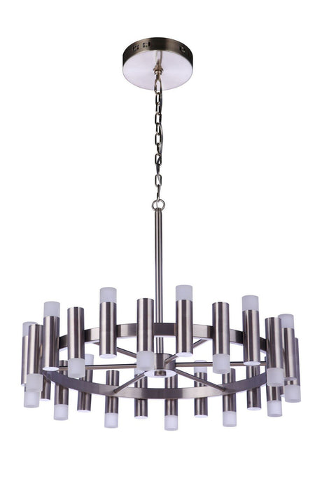 Craftmade 57524-BNK-LED-LED Simple Lux 24 Light LED Chandelier Brushed Polished Nickel