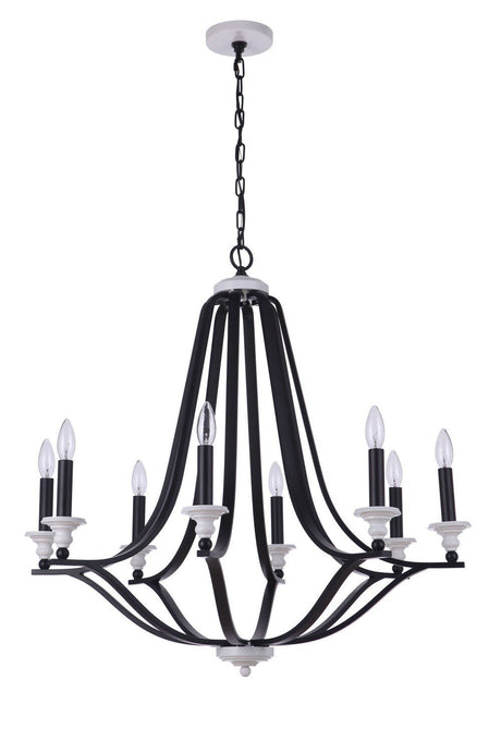 Craftmade 57628-FBMWW Esme 8 Light Chandelier in Flat Black / Matte White