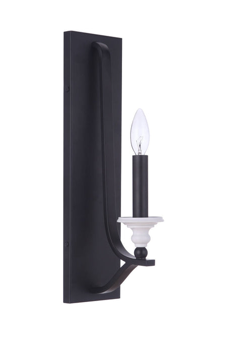 Craftmade 57661-FBMWW Esme 1 Light Sconce in Flat Black / Matte White