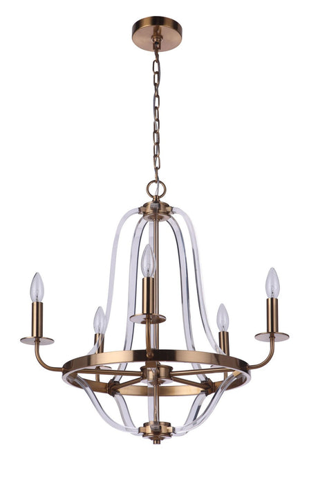 Craftmade 57725-SB Graclyn 5 Light Chandelier in Satin Brass
