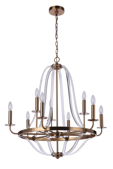 Craftmade 57729-SB Graclyn 9 Light Chandelier in Satin Brass