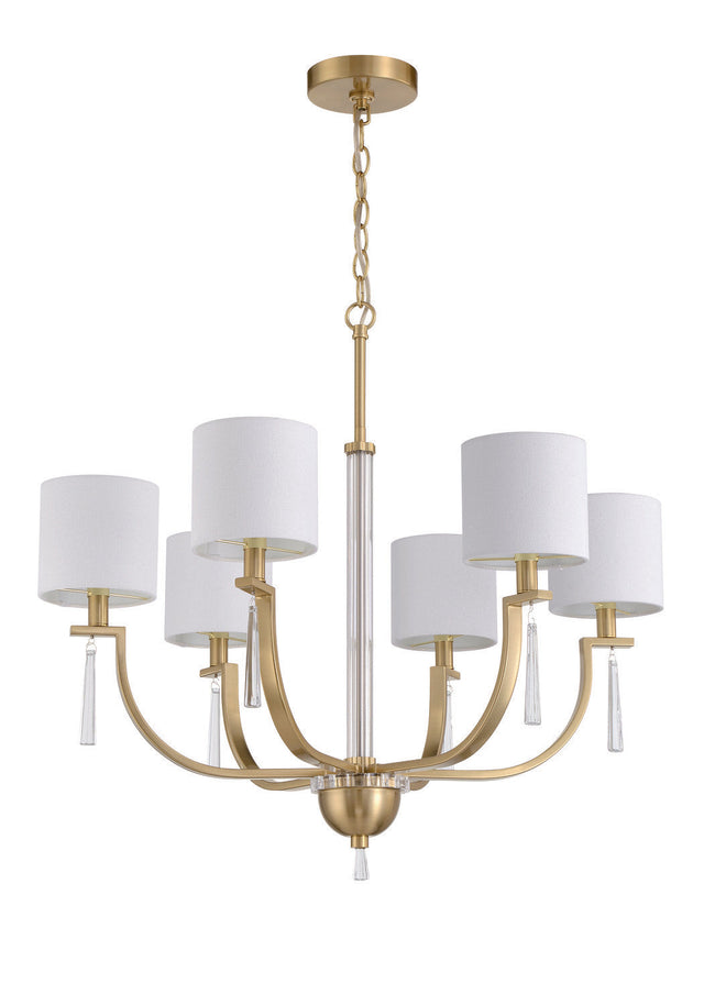 Craftmade 58226-SB satin brass chandelier